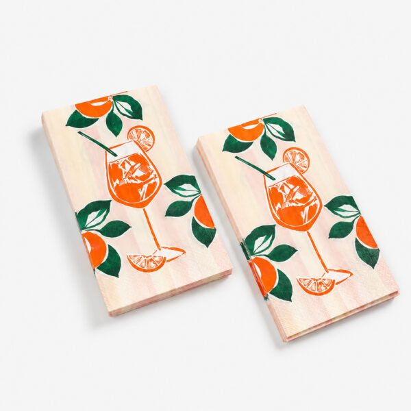 Printed Paper Napkins with Floral and Citrus Designs Printed Paper Napkins with Floral and Citrus Designs