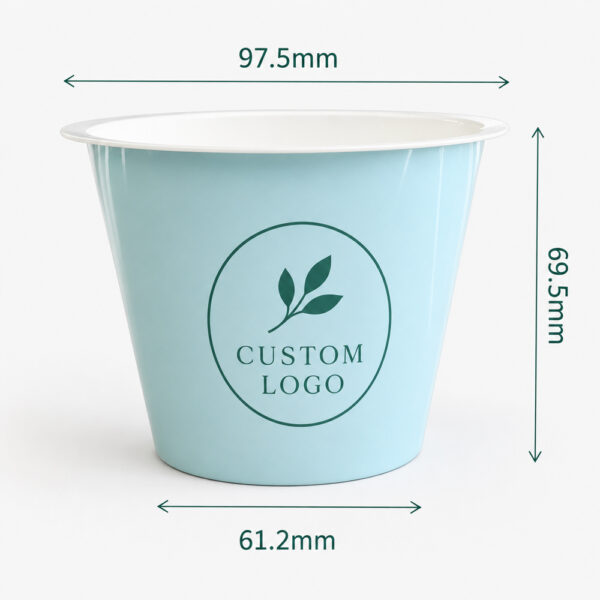 Printed Plastic Yogurt Cup with Peelable Foil-Style Lid Printed Plastic Yogurt Cup with Peelable Foil-Style Lid