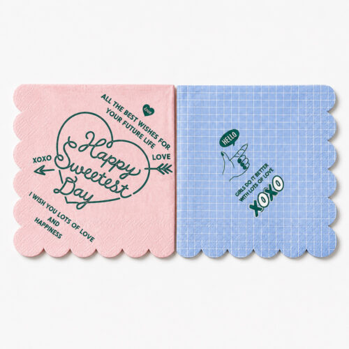 Printed Scalloped Paper Napkins for Party Table Service