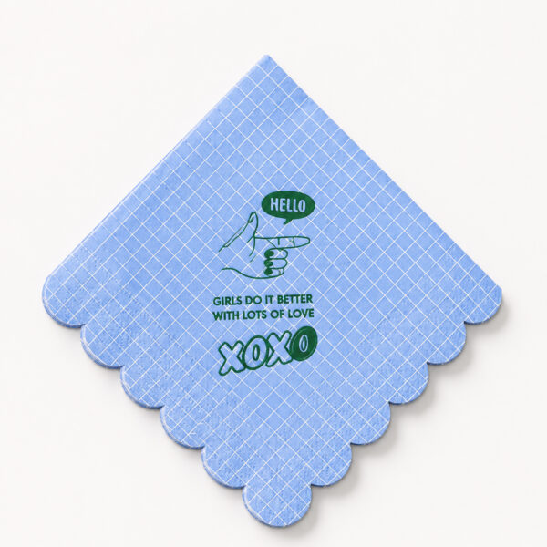 Printed Scalloped Paper Napkins for Party Table Service Printed Scalloped Paper Napkins for Party Table Service