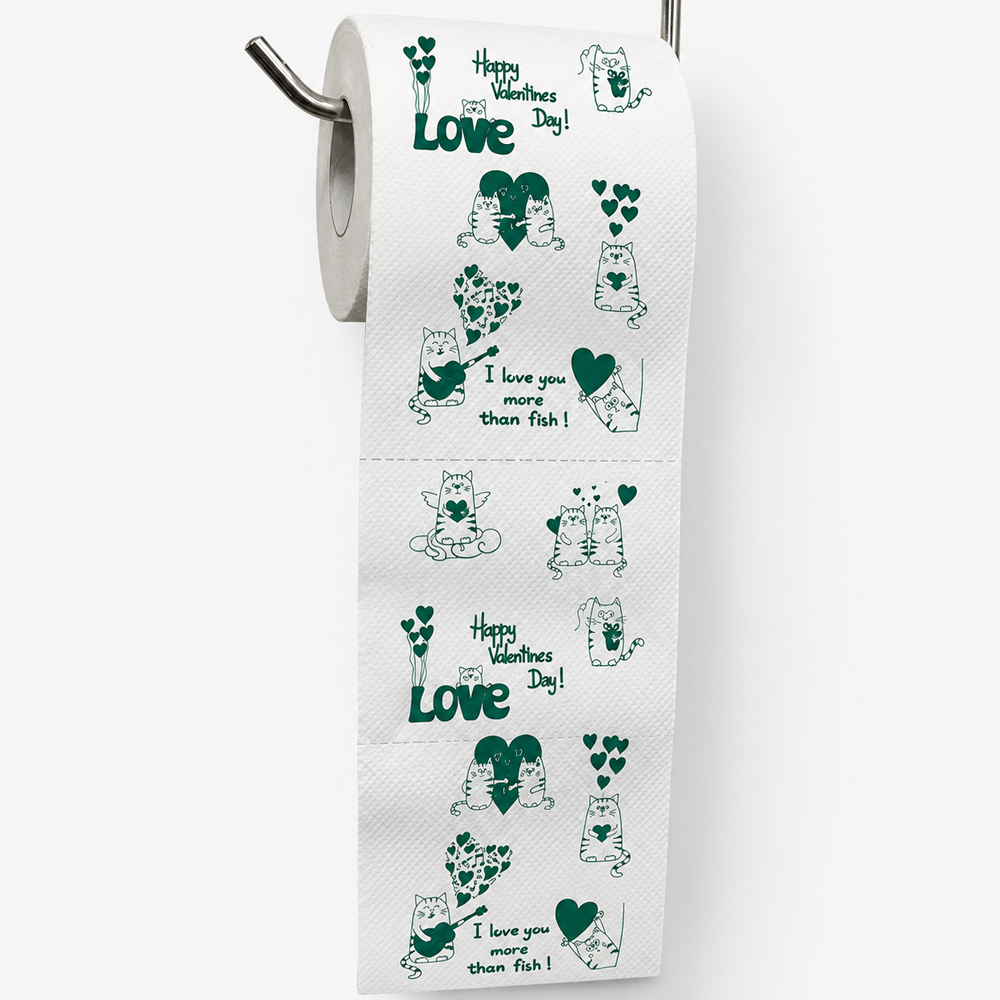 Printed Toilet Paper Roll for Valentine Retail
