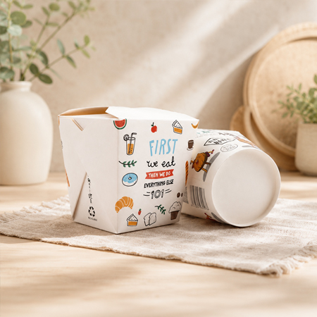 Printed paper food buckets for supermarket deli counters