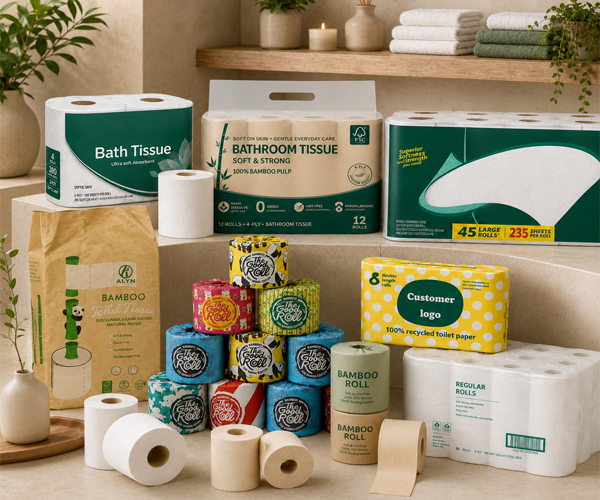 Private-label bathroom tissue for commercial supply programs