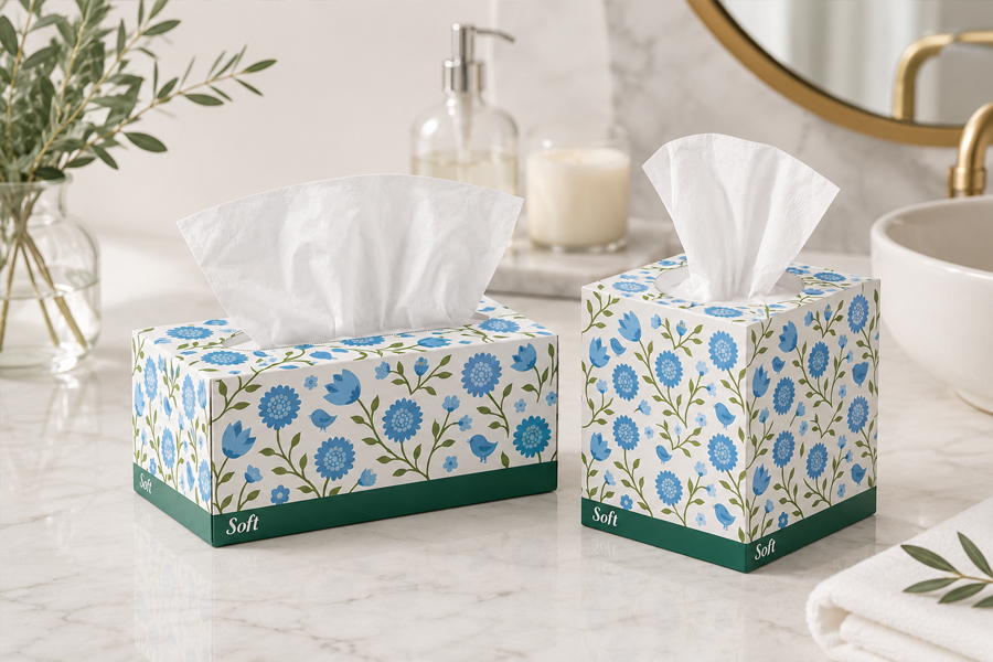 Private-label facial tissue boxes for wholesale buyers