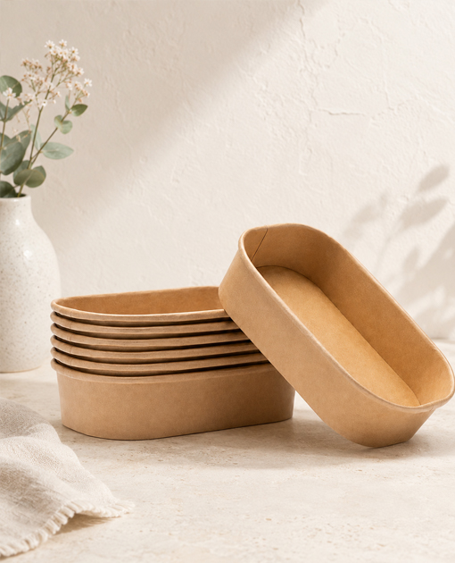 Private-label paper bowls with logo printing options