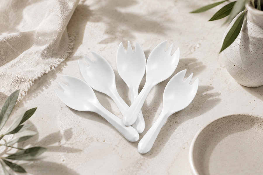 Ready-to-use spork cutlery packs for food delivery companies