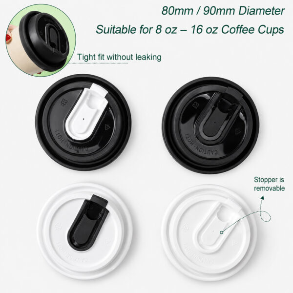 Reclosable Coffee Cup Lids with Flip-Lock Tabs Reclosable Coffee Cup Lids with Flip-Lock Tabs