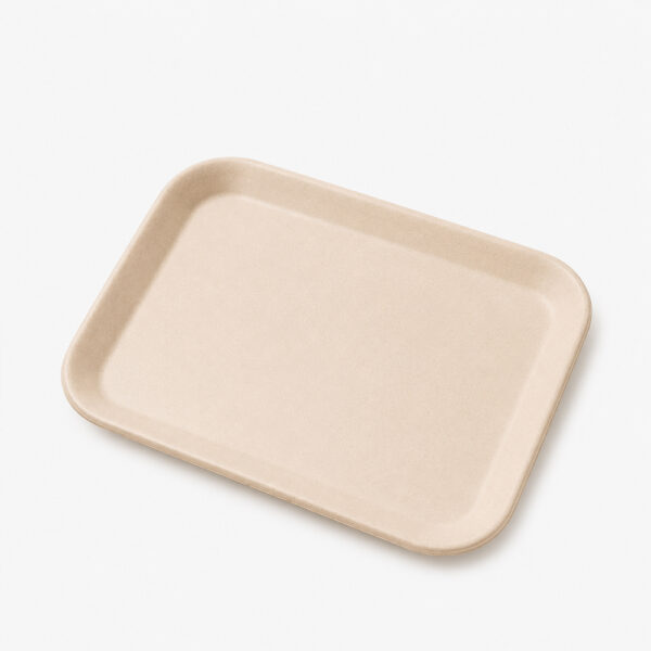 Rectangular Bamboo Fiber Tray for Cafe & Dining Service