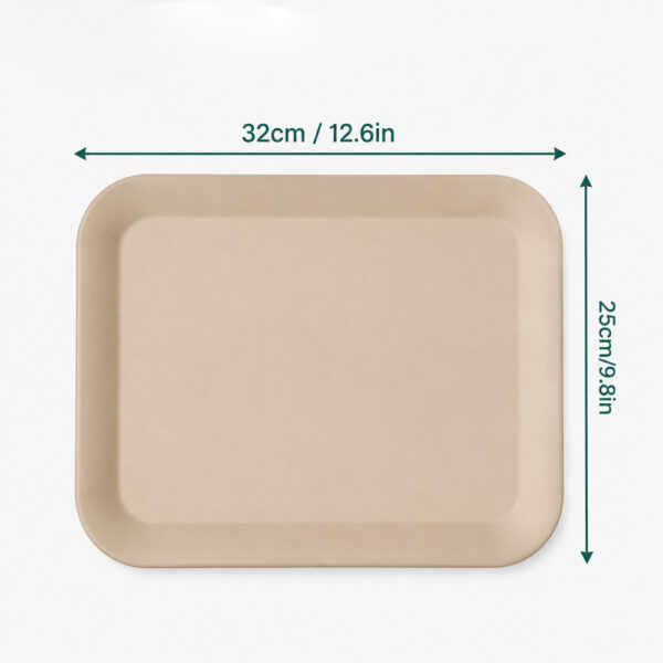 Rectangular Bamboo Fiber Tray for Cafe & Dining Service