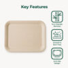 Rectangular Bamboo Fiber Tray for Cafe & Dining Service