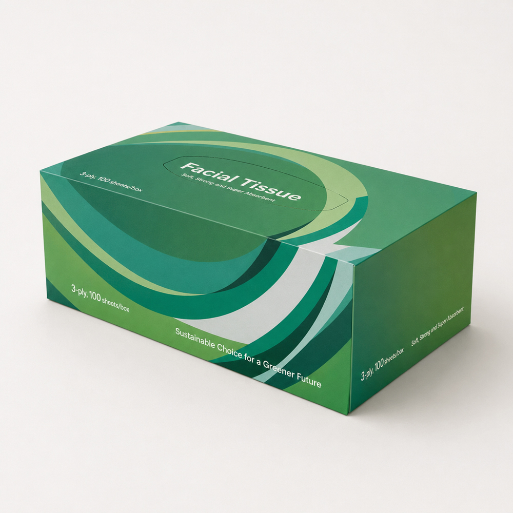 Rectangular Facial Tissue Box for Wholesale Supply