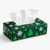 Rectangular Facial Tissue Box with Christmas Print