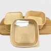 Rectangular Kraft-Style Paper Bowl with Lid Options