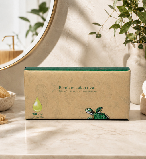 Rectangular facial tissue box for commercial use