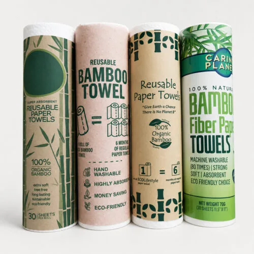Reusable Bamboo Kitchen Towel Roll for Cleaning