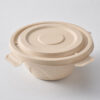 Round Bamboo Fiber Bowl with Fitted Lid for Meal Service Round Bamboo Fiber Bowl with Fitted Lid for Meal Service