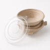 Round Bamboo Pulp Bowl with Clear Lid for Meals