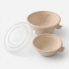 Round Bamboo Pulp Bowl with Clear Lid for Meals