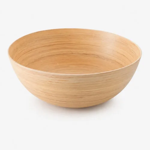 Round Bamboo-Style Bowl for Salad and Snack Serving