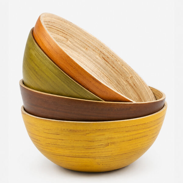 Round Bamboo-Style Bowl for Salad and Snack Serving Round Bamboo-Style Bowl for Salad and Snack Serving
