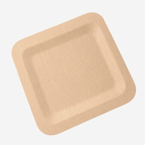 Round Bamboo-Style Disposable Plate for Catering