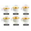 Round Paper Bowl with Gold Rim and Clear Lid