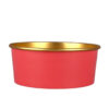 Round Paper Bowl with Gold Rim and Clear Lid