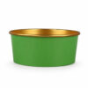 Round Paper Bowl with Gold Rim and Clear Lid