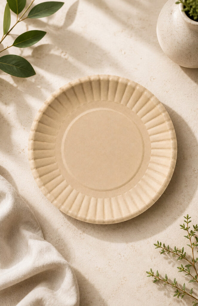 Round bamboo plates for appetizers, desserts, and event meals