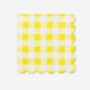 Scalloped Paper Napkins in Yellow Gingham Scalloped Paper Napkins in Yellow Gingham
