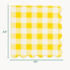 Scalloped Paper Napkins in Yellow Gingham Scalloped Paper Napkins in Yellow Gingham