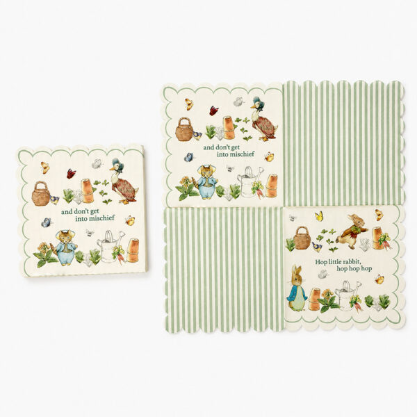 Scalloped Paper Napkins with Storybook Garden Print