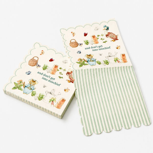 Scalloped Paper Napkins with Storybook Garden Print