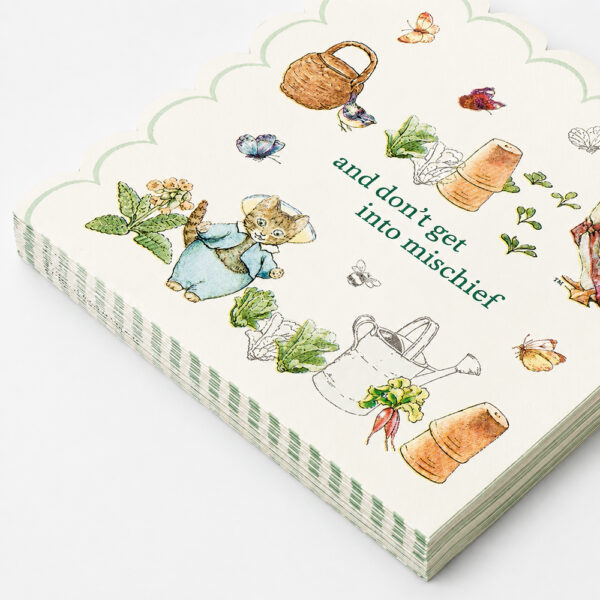 Scalloped Paper Napkins with Storybook Garden Print