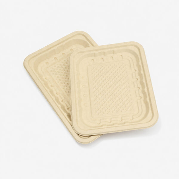 Shallow Bamboo Fiber Food Tray for Deli and Produce