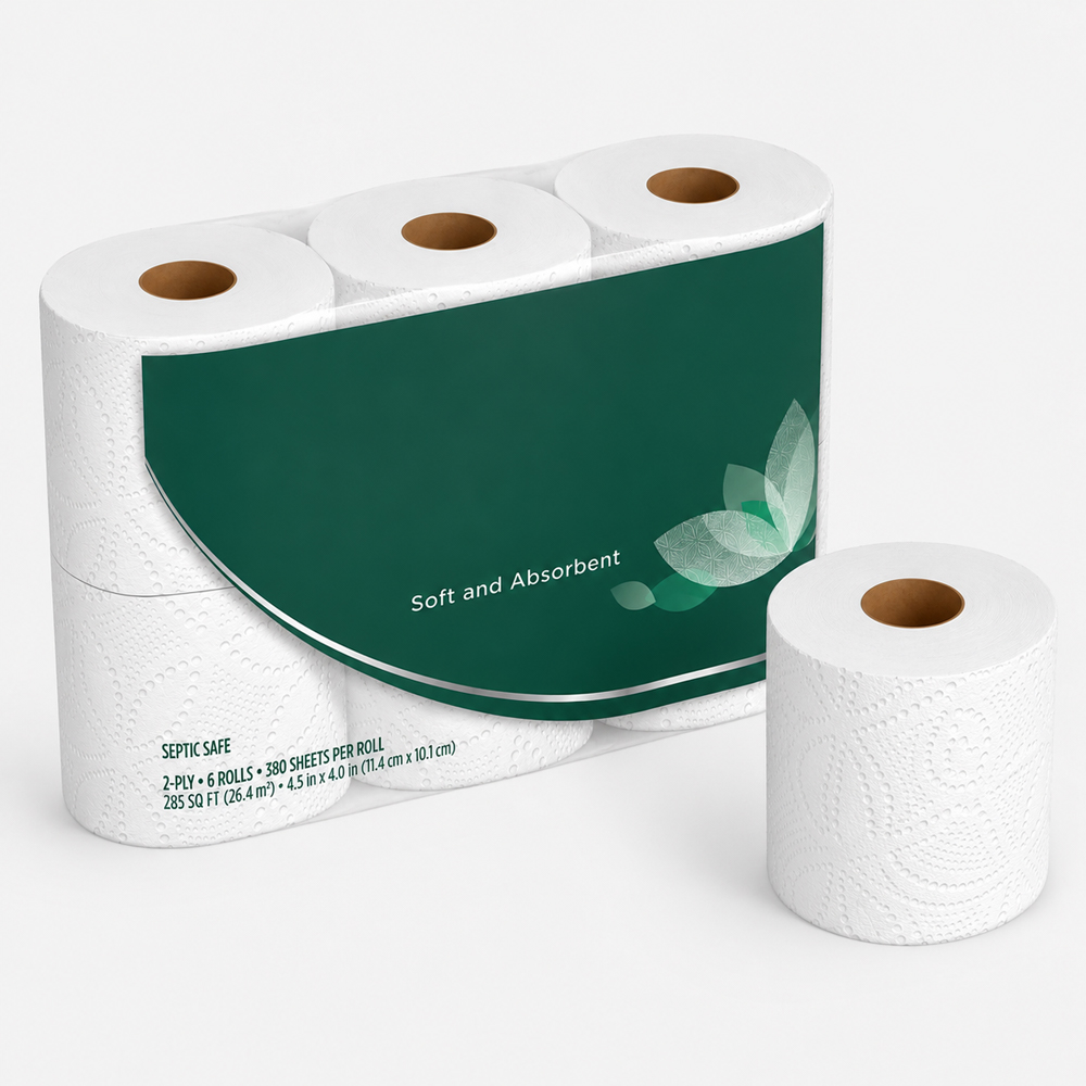 Six-Roll Toilet Paper Pack for Private Label