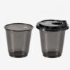 Smoky Clear Milk Tea Cup with Black Sip Lid