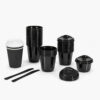 Smoky Clear Milk Tea Cup with Black Sip Lid