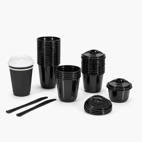 Smoky Clear Milk Tea Cup with Black Sip Lid