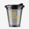 Smoky Clear Milk Tea Cup with Black Sip Lid