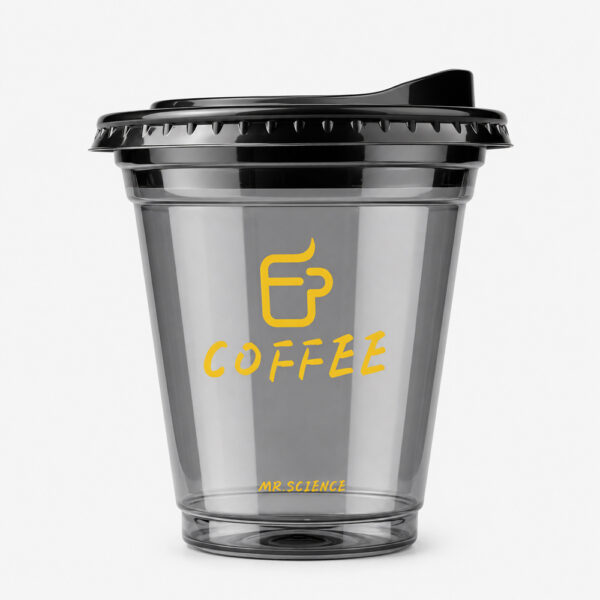 Smoky Clear Milk Tea Cup with Black Sip Lid