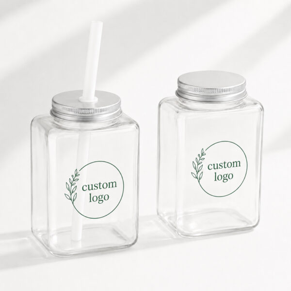 Square 500ml Clear Beverage Bottle with Screw Cap Square 500ml Clear Beverage Bottle with Screw Cap