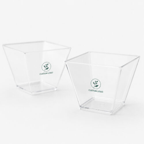 Square 60 ml PP Dessert Cup with Clear Lid Square 60 ml PP Dessert Cup with Clear Lid