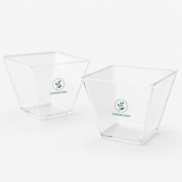 Square 60 ml PP Dessert Cup with Clear Lid Square 60 ml PP Dessert Cup with Clear Lid