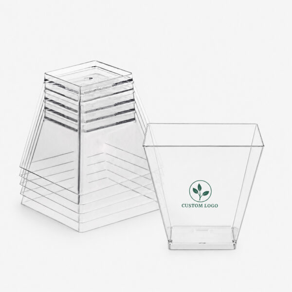 Square 60 ml PP Dessert Cup with Clear Lid Square 60 ml PP Dessert Cup with Clear Lid