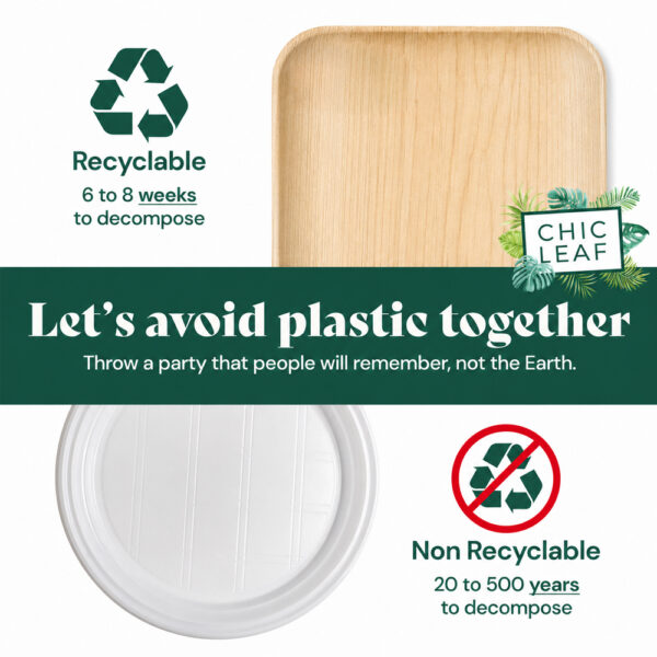 Square Areca Palm Leaf Plates for Catering