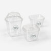 Square Clear Milk Tea Cups with Fitted Lids Square Clear Milk Tea Cups with Fitted Lids