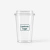 Square Clear Milk Tea Cups with Fitted Lids Square Clear Milk Tea Cups with Fitted Lids