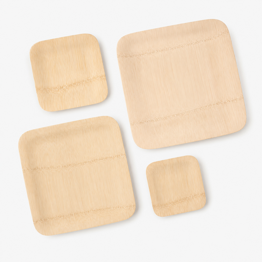 Square Disposable Bamboo Plates for Catering