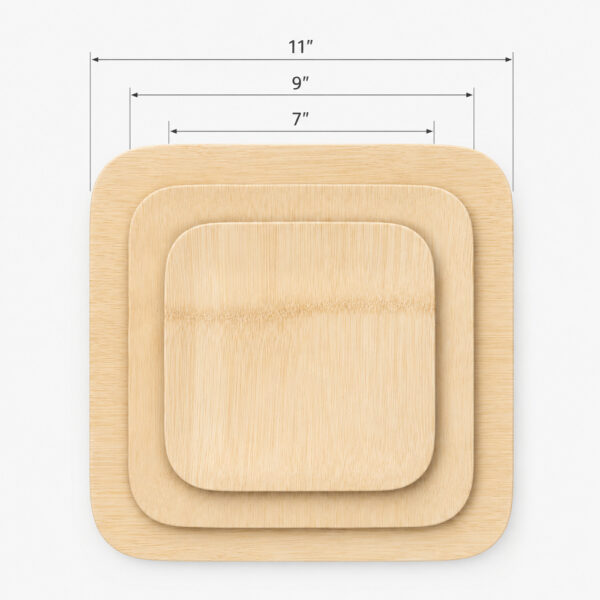 Square Disposable Bamboo Plates for Catering